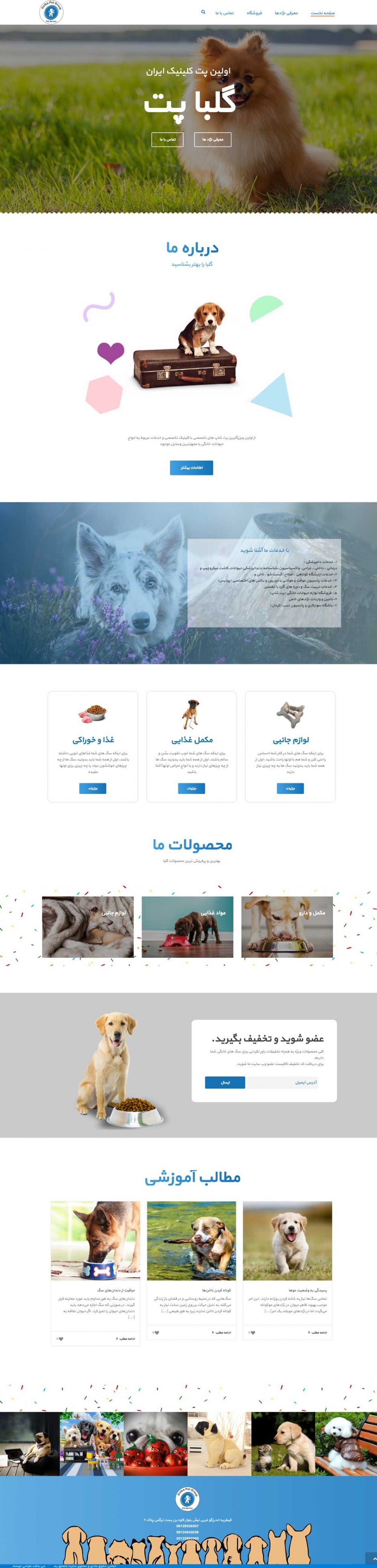 طراحی سایت پت شاپ
